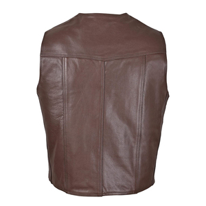 Custom PU Leather Puffer <b>Vest</b> <b>for</b> <b>Men</b> Casual Sleeveless Motorcycle Club Outerwear Reversible Breathable - Product Image 2