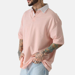 Polo Homme Oversize Coupe Ample Manches Courtes Mélange Coton Doux Décontracté Été Streetwear Logo Personnalisé - Product Image 2