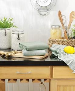 Collezione di stoviglie per tutti i giorni striscia urbana, 20x30 ", verde carciofo, 3 pezzi | Importazioni di Design - Product Image 2
