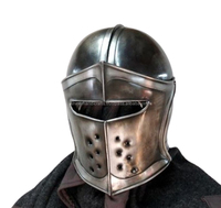 Casco de Guerrero enano Medieval ennegrecido calibre 18 armadura de acero casco de Barbuta Caballero de acero batalla Guerrero armadura Casco Antiguo