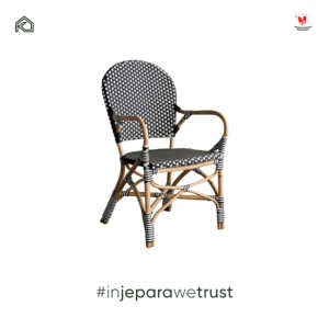 Durable Ansena Luxury <b>Rattan</b> <b>Bistro</b> Armchair Durable PE Wicker Dining Chair for Outdoor Cafe Restaurant Patio Jepara - Product Image 1