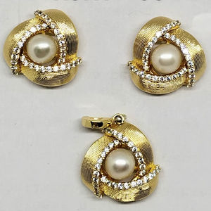 Ensemble de pendentifs en perles d'eau douce plaqué or, fabricant et fournisseur de bijoux en gros - Product Image 4