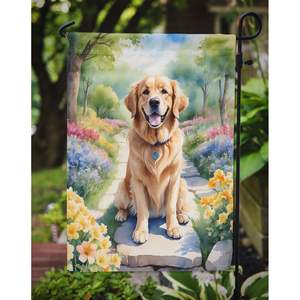 Drapeau de jardin multicolore pour la boîte aux lettres Golden Retriever Bannière décorative de cour pour le patio Bannière de taille de parterres de fleurs - Product Image 3