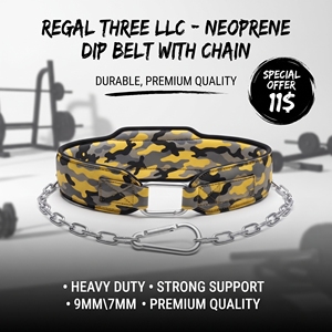 Adjustable Camouflage Waist Support Dip <b>Belt</b> With Chain For <b>Weight</b> Lifting Strength Dip <b>Belts</b> Neoprene Double Ring Closure - Product Image 6