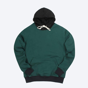 Sweat-shirt homme en molleton écologique avec logo brodé sur le devant, doublure à carreaux, délavage acide, respirant, mélange de coton 280g, anti-rétrécissement, séchage rapide, hiver - Product Image 2