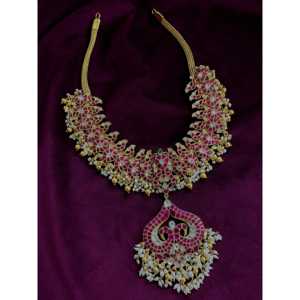 Collar de cuentas Kundan de plata 92,5, joyería fina para mujer - Product Image 1