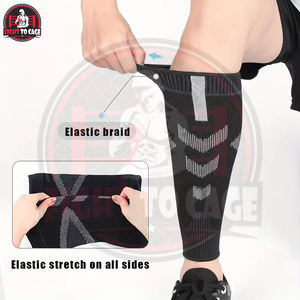 Manchon de compression pour mollets pour hommes et femmes, noir, en tissu tricoté respirant, design sans pieds pour le sport et le fitness - Product Image 3
