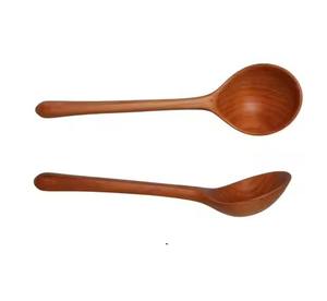 Cuchara de servir de madera natural de primera calidad, cuchara de cocina para mezclar salsa, arroz, curry, sopa, utensilio de madera ideal - Product Image 1