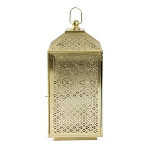 2026 Wholesale Moroccan Style <b>Gold</b> Metal Candle Holder <b>Lantern</b> for Tabletop & Floor Home Decorations - Product Image 3
