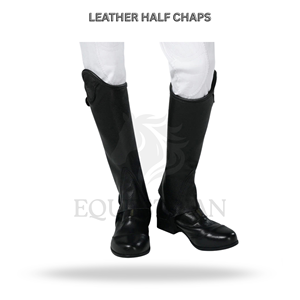 Horse <b>Riding</b> Half <b>Chaps</b> Customized Equestrian Leather <b>Chaps</b> for Training <b>Riding</b> and Competition Use - Product Image 3