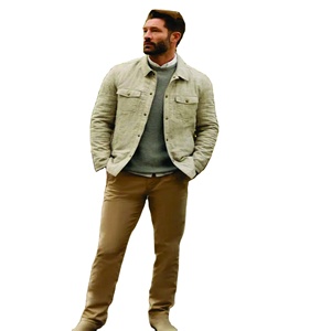 Prêt à Expédier Carreaux Coton Personnalisé en Gros Chemise Boxy Manches Longues Plaid Flanelle Chemise Veste pour Hommes - Product Image 1