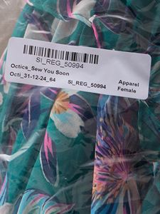 Vintage Style Green and Pink Floral Printed Fit & Flare Women <b>Dress</b> <b>for</b> Party Wear <b>Wedding</b> Event Retro Fashion Usage - Product Image 6