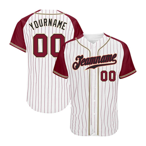 Maillot de baseball personnalisé blanc et noir à rayures fines avec bordure dorée, nom et numéro personnalisés 00, nom de l'équipe, uniforme de softball - Product Image 2
