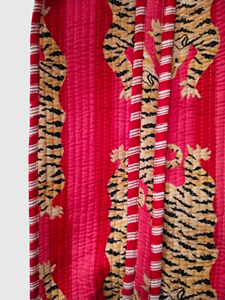 Sac fourre-tout en coton imprimé tigre rouge, style bohème, sac de shopping à ouverture supérieure, toutes saisons - Product Image 6
