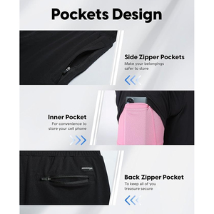 Shorts décontractés pour hommes en maille respirante avec lacets, entrejambe de 6/9 pouces, 100 % polyester, fermeture à cordon pour la gym et l'entraînement - Product Image 6