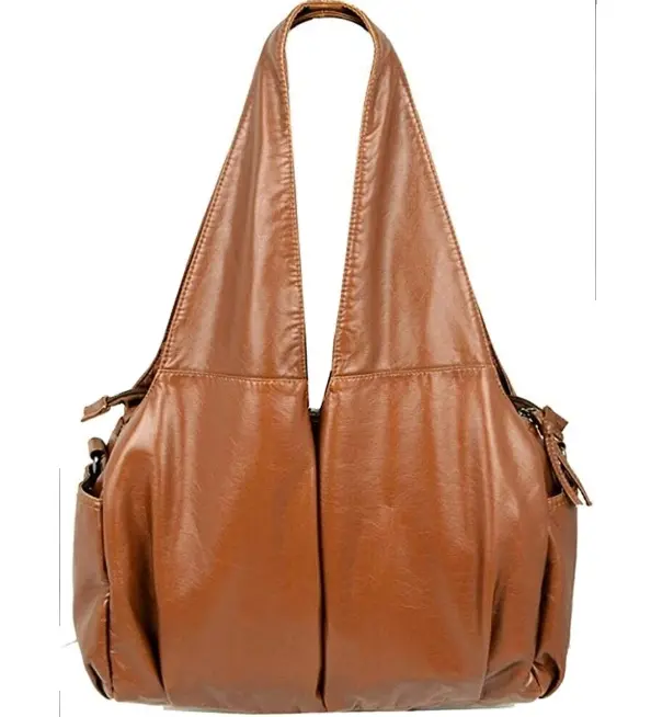 2023 yeni varış kadın çanta büyük hımbıl Hobo çanta yumuşak yıkanmış PU deri çanta kahverengi wigace sanayi tarafından yapılan