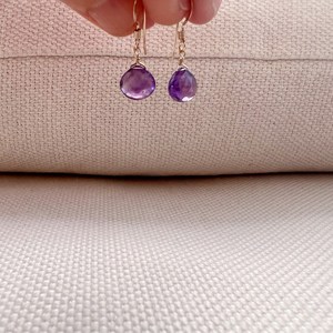 Amethyst Sterling Silver Drop <b>Earrings</b> Trendy Design Third Party Certified February Birthstone Jewelry Gift for Women - Product Image 4