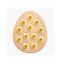 Plateau à œufs en bois pour œufs farcis, outil de cuisine, plateau de rangement pour œufs farcis, support à œufs en bois