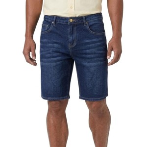Pantalones Cortos de Mezclilla para Hombre, Estilo Casual, Corte Recto, Cintura Media, Tejido de Algodón Transpirable, Lavado Oscuro, Verano, OEM - Product Image 1