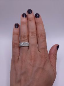1.32 CT Lab Grown Filled Brilliant Cut Diamond 18K Gold Women's Engagement <b>Ring</b> White Side Stones | IGI Certified | Trendy - Product Image 3