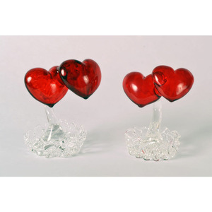 Support de bougie en verre en forme de cœur, décoration en cristal rouge pour la Saint-Valentin, décoration de la maison, résistant à la chaleur - Product Image 1