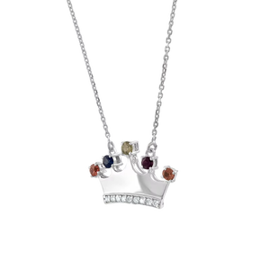 Colgante de Diamante y Zafiro en Plata de Ley 92.5 KLSP-50576 - Product Image 2