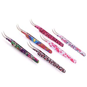 Pinzas para extensión de pestañas de alta calidad con etiqueta privada, pinzas curvas rectas, pinzas para pestañas con punta de fibra - Product Image 3