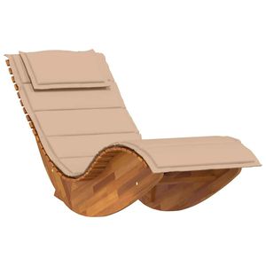 Tumbona de Madera Maciza de Acacia con Cojín, Tumbona de Primera Calidad para Relajarse al Aire Libre - Product Image 2