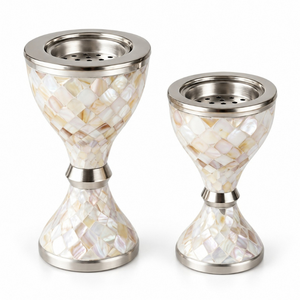 Ensemble de brûleurs à bakhoor en acier inoxydable martelé |   Porte-encens Oud Arabe avec plateau de service et pinces, décoration islamique pour la maison et le Majlis - Product Image 1