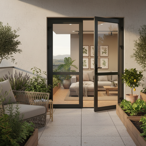 OEM/ODM Commercial Residential House Aluminum Casement <b>Doors</b> New Top Folding <b>Door</b> 2 swing Modern Villa From Vietnam - Product Image 4