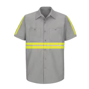 Proveedor de Ropa de Seguridad Clase 2 OEM, MOQ Bajo, Camisas FR Reflectantes Industriales Duraderas, Uniforme de Trabajo Azul Marino - Product Image 4