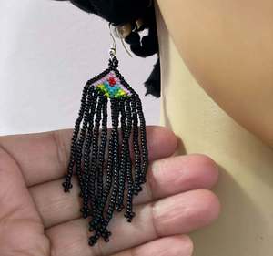 Boucles d'oreilles pendantes Saint-Patrick en perles brodées, haute couture, multicolores, pour femmes, vente en gros - Product Image 5