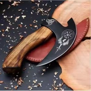 STEEL CRAFT INTERNATIONAL Custom Handmade Industrial Carbon Steel Wood <b>Handle</b> Pizza Cutter <b>Axe</b> Head Hatchet Outdoor Kitchen - Product Image 2
