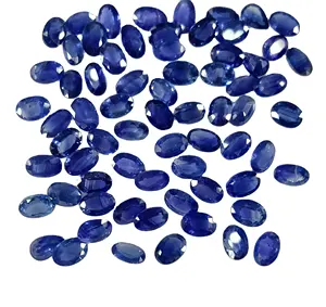 优质天然蓝色蓝宝石6x4椭圆形校准宝石，用于珠宝制作