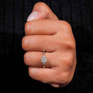 Premium <b>Cross</b> Design <b>Ring</b> with Moissanite and Lab Grown Diamond Rose Gold Finish Anniversary Jewelry - Product Image 2
