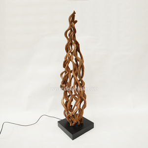 Lámpara de Pie Moderna Kasela de Madera con LED y Pantalla Amarilla para Hogar, Dormitorio, Sala de Estar y Hotel - Product Image 4