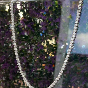 สร้อยคอเทนนิสโมอิสซาไนต์แท้ เงินแท้ 925 ชุบทอง 14K สำหรับผู้หญิง เครื่องประดับหรูหรา สร้อยคอแบบโดดเด่น - Product Image 1