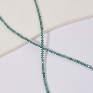 Collier Mala en diamant naturel bleu clair traité de 15 carats, authentique, taille ronde, diamant bleu scintillant extra-doux, bijoux en diamant extra-doux - Product Image 2