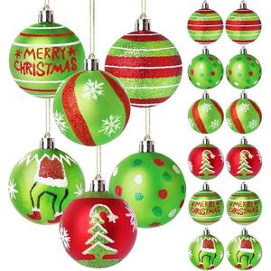 12 Pezzi Palline di Natale Scintillanti Rosse e Verdi da 2,4 Pollici, Decorazioni Pendenti per Albero - Product Image 1