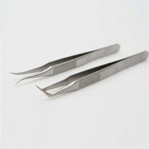 Ensemble de pinces à cils professionnelles en acier inoxydable, pinces courbées et en forme de L pour extensions de cils - Product Image 1
