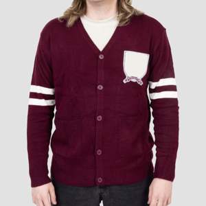 Cardigan en coton 100% personnalisé pour université, col en V, manches longues, tricot côtelé, pull avec boutons décoratifs, style américain grec - Product Image 1