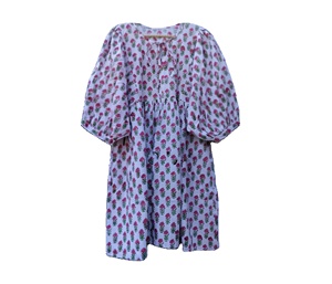 Vestido de Algodón Dulce Ecológico Rosa Verde para Mujer, Mini Vestido Informal de Verano, Túnica para Uso Diario, Regalo para Ella - Product Image 1