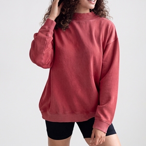Women <b>Mock</b> <b>Neck</b> Sweatshirt Drop Shoulder Oversized <b>Top</b> Customized Logo Printing OEM Service Oversized Mockneck - Product Image 1