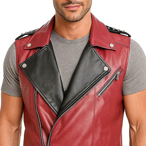 Top Selling High Quality Low Rate Men Leather <b>Vest</b> New Design Cheap Price Breathable Men Leather <b>Vest</b> - Product Image 4