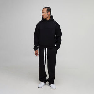 Hiver 2026 – Nouvelle collection : Sweat à capuche unisexe en polaire noire respirante, coupe décontractée et personnalisable, en polyester de qualité supérieure, par un fabricant de renom. - Product Image 4