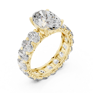 แหวนเพชรทรงรี Infinity Eternity Solitaire สำหรับผู้หญิง ทอง 10k/14k/18k/เงินแท้ เงินสเตอร์ลิง เพชรเลี้ยงในห้องปฏิบัติการ ดีไซน์แบบ Eternity เต็มวง เครื่องประดับชั้นดี - Product Image 5