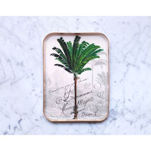 Plateau de service rectangulaire en métal émaillé artisanal |   Plateau à bijoux décoratif de luxe avec bordure dorée |   Plateau à café pour la décoration de la maison en gros - Product Image 2