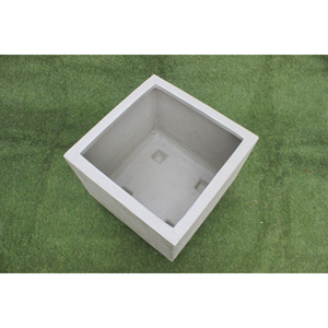 Classic KNT Creations FRP Cubo Serie Square Fiberglass Lightweight Durable Floor Boughpot Drainage Hole Hand Carved Finish Big - Product Image 2