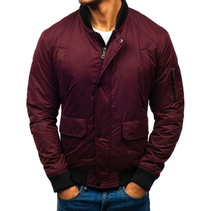 Trendy Best Design Casual Outdoor Men's Bomber Jacket High Quality Wholesale Plain Dyed Breathable Stand Collar Front Logo - Product Image 2