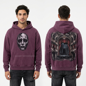 Sweat à capuche bleu acier personnalisé pour homme, imprimé graphique Crâne Glacé Arctique, vente en gros, paysage hivernal glacé, streetwear, fabricant - Product Image 2